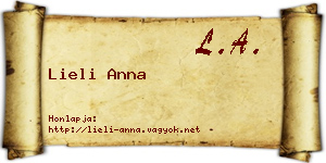 Lieli Anna névjegykártya